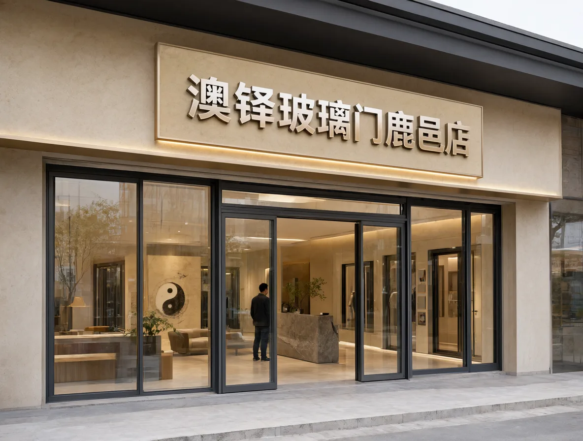 维恪门窗鹿邑店 澳铎玻璃门 门头实景