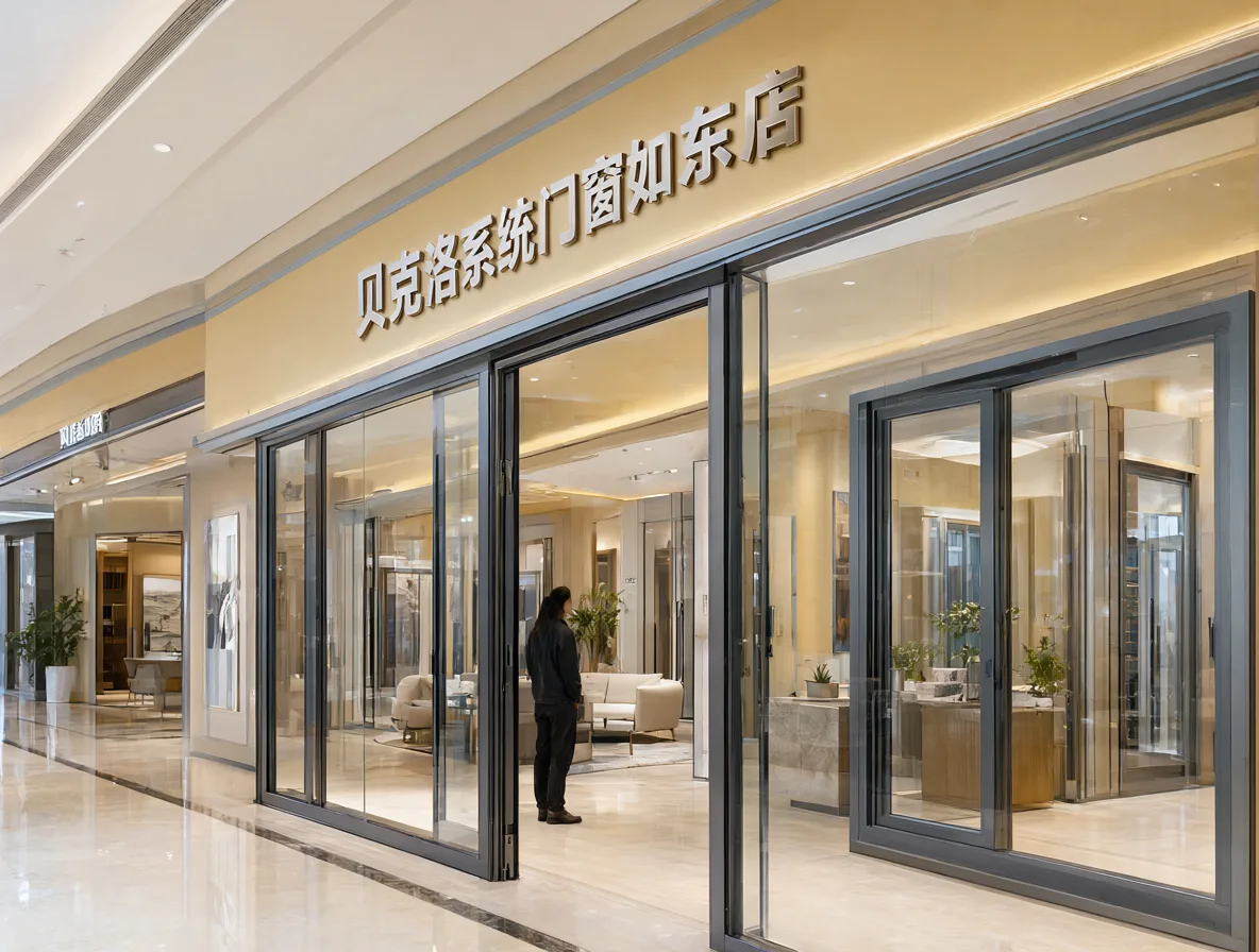维恪门窗如东店贝克洛系统门窗 门头实景